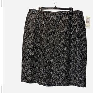 Jones New York Black and White Textured Pencil Skirt